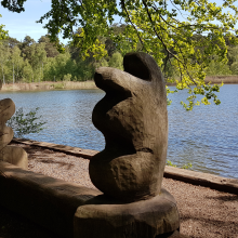 Oak leaf bench at Black Pond